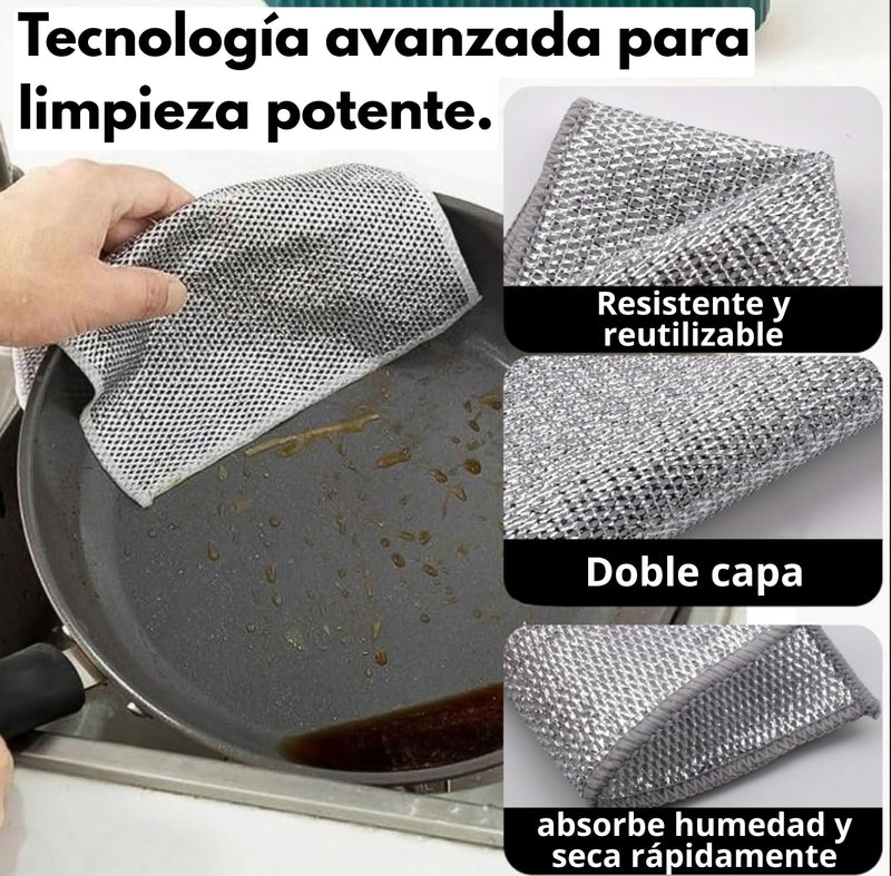 Pack de 5 Paños de Limpieza de Malla de Alambre