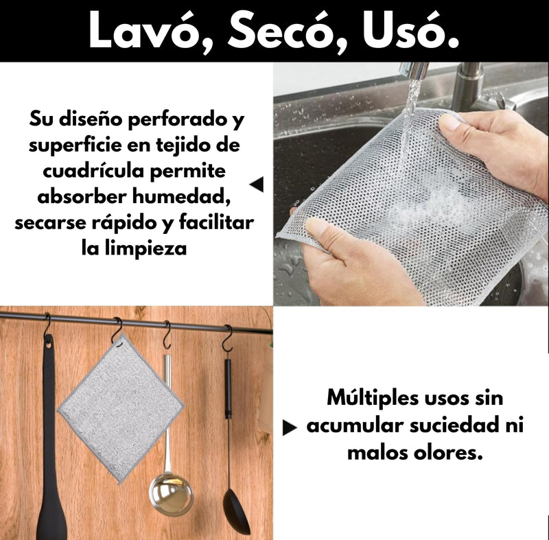 Pack de 5 Paños de Limpieza de Malla de Alambre