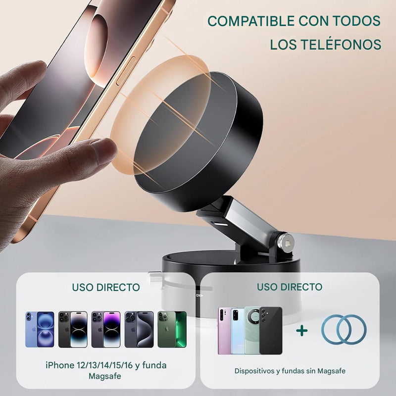 Soporte de Teléfono con Ventosa Giratoria de 360°