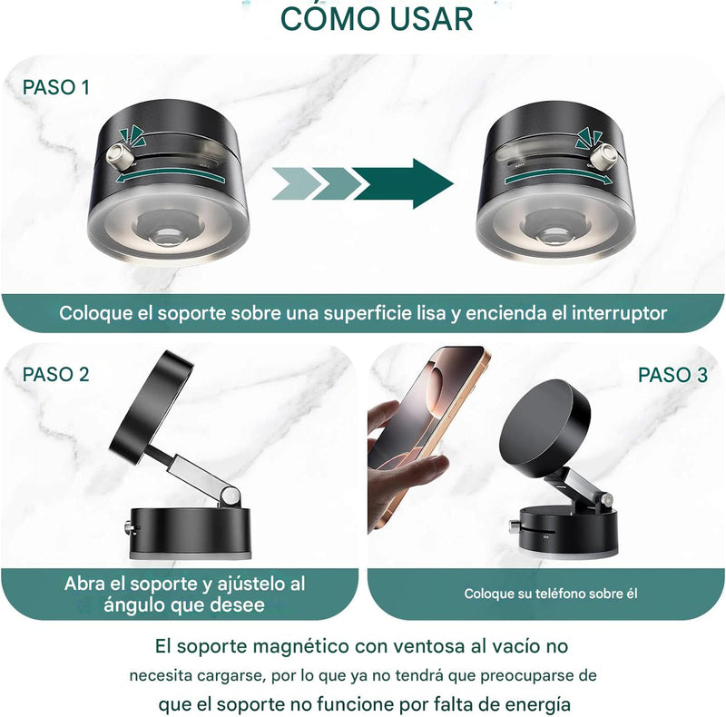 Soporte de Teléfono con Ventosa Giratoria de 360°
