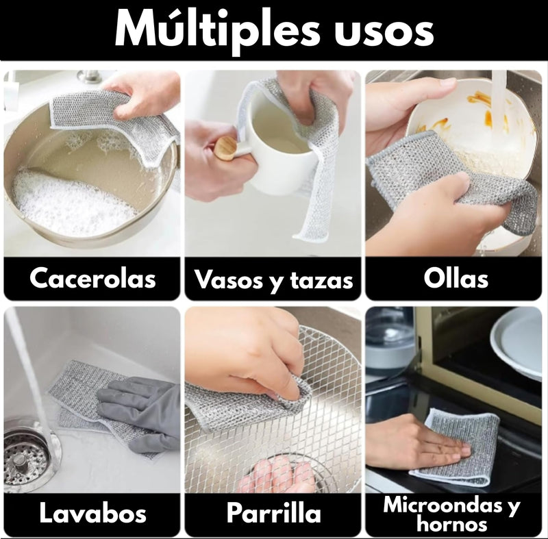 Pack de 5 Paños de Limpieza de Malla de Alambre